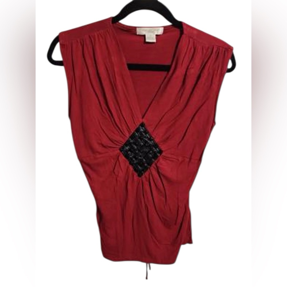 August Silk red blouse